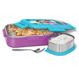 Milton Flatmate Barbie Purple Plastic & Steel Tiffin Box with Spoon (700 ml)-10
