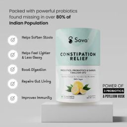 Sova Health Constipation Relief | CFU Probiotics for Softer Stools Powder - 5Bn image 2