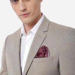 Louis Philippe Maroon & Blue Printed Pocket Square-26