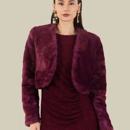 MADAME Wine Solid Shrug-image-24