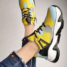 Shoetopia Kids Yellow & Blue Casual Sneakers-picture-27