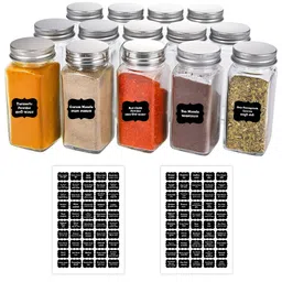 CVANU Black & White 140 Pieces Spice Name Label Self Adhesive Stickers-picture-33