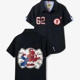 The Souled Store Boys Navy Cotton Printed Spiderman Shirts-image-77