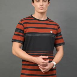 CLUB YORK Black Stripes Short Sleeves T-Shirt-image-35