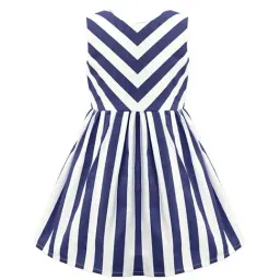 A.T.U.N. Navy & White Striped Dress-image-78