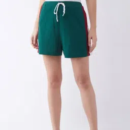 Miss Chase Green Cotton Striped Shorts-picture-28