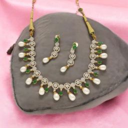 Sri Jagdamba Pearls Gitan Pearl Necklace Set-image-31