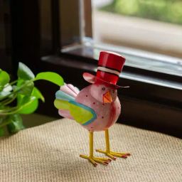 ExclusiveLane Mrs Sparrow Multicolor Sheet Metal Garden Decorative Showpiece - Set of 2-image-8