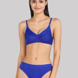 AROUSY Blue Cotton Bra Panty Set-image-83