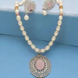 Sri Jagdamba Pearls Celestial Charm Pearl Necklace Set-image-83