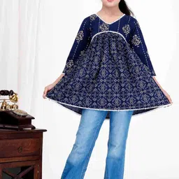 DMP FASHION Girl Ethnic Motifs Print V-Neck Empire Cotton Top-picture-13