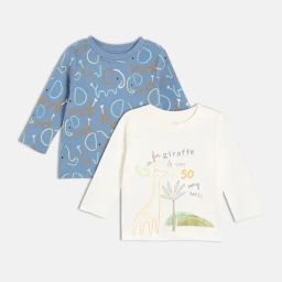 Miniklub Boys Blue & White Regular Fit Knitted T-Shirt - Pack of 2-picture-43