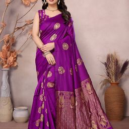 APERA Woven Design Zari Silk Blend Banarasi Saree-image-49