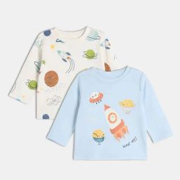 Miniklub Boys Blue & White Regular Fit Knitted T-Shirt - Pack of 2-picture-47