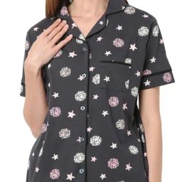 Smarty Pants Grey Regular Fit Printed Pyjama Set image 5