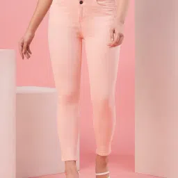 Globus Pink Cotton Straight Fit High Rise Jeans-image-30