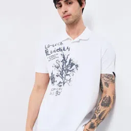 Spykar Men White Slim Fit Solid Half Sleeve Casual T-Shirt-image-67