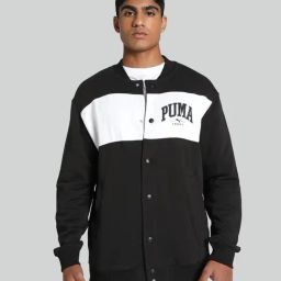 Puma Black Regular Fit Printed Jacket-image-77