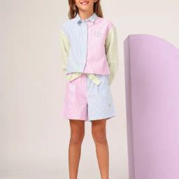 U.S. Polo Assn. Girls Multi-Colour Vertcial Striped Colorblocked Top-image-36