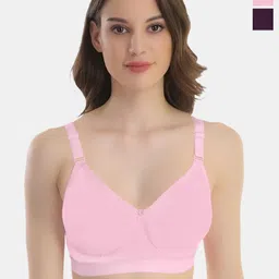 POOJA RAGENEE Pack Of 2 Anti Odour Cotton T-shirt Bra Full Coverage Non Padded Non-Wired-picture-28