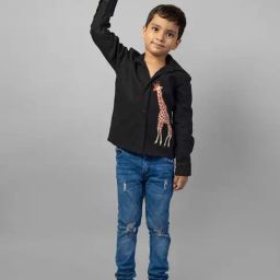Zip Zap Zoop Boys Black Regular Fit Printed Shirt-image-91