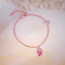 GIVA 925 Silver Rose Gold Wing Charm Bracelet for Women-image-90