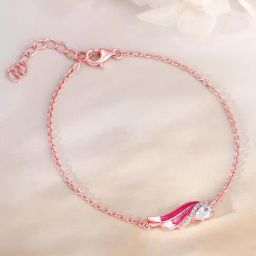 GIVA 925 Silver Rose Gold Flutter in Pink Bracelet for Women-picture-35