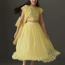 KidsDew Kids Yellow Embellished Lehenga Cholis-image-66