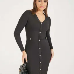 Styli Black Bodycon Dress-image-73
