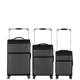 it luggage Debonair Black & Grey 8 Wheels Large Soft Cabin Trolley Bag - 46 cm-image-35
