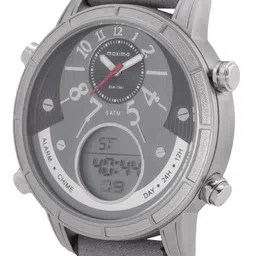 maxima Men Patterned Dial Leather Straps Analogue & Digital Multi Function Watch 60345LMAF image 2