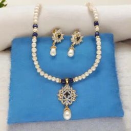 Sri Jagdamba Pearls Kaya Pearl Necklace Set-image-86