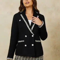 Styli Black Regular Fit Blazer-image-71