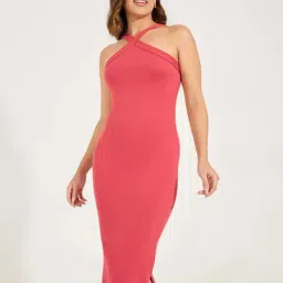 Styli Red Bodycon Dress-image-4