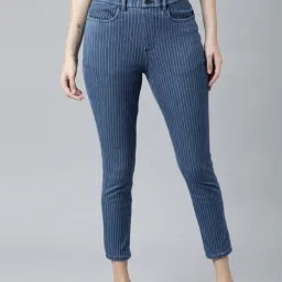 Go Colors! Blue Striped Crop Jeggings-image-88