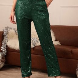 Molly & Michel Women Embellished Non Iron Party Trousers-image-36