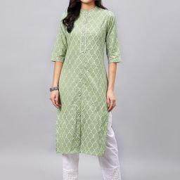 WineRed Women Geometric Printed Kurta-image-32