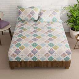 Bianca Envogue Multicolor Fabric 152 TC 120 GSM Double Size Bedsheet With 2 Pillow Covers-image-13