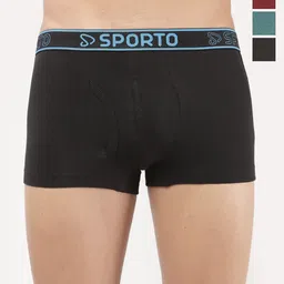 Sporto by Macho Men Pack Of 4 Cotton Mid-Rise Short Trunks-picture-32