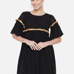 OTIRA Women Bell Sleeve Georgette A-Line Dress-image-91