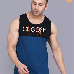 SLOWLORIS Pack Of 2 Typography Printed Combed Cotton Gym Vests-picture-23