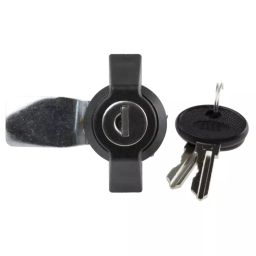 RS PRO Black Cabinet Lock, 14.5 mm Panel-to-Tongue, 22.2 x 20.2 mm Cutout, Key Unlock Model No 1461797-13