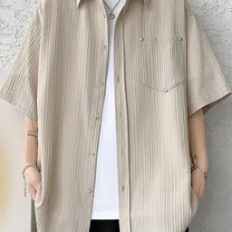 KPOP Men Oversized Spread Coller Shirt-image-55