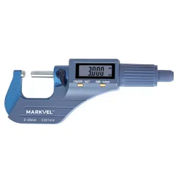 Markvel 0-25 mm Range Stainless Steel Digimatic Double Ball Tube Micrometer, 220-25D-27