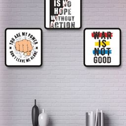 Myntra Elegant Homes White & Black 3 Pieces Motivational Quotes Wood Wall Art-image-131