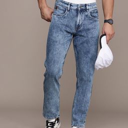 WROGN Men Relaxed Fit Light Fade Acid Wash Stretchable Jeans-image-86