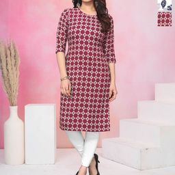 KETAKI FASHION Selection Of 3 Geometric Printed Round Neck Straight Kurtas-image-34