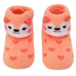Yellow Bee Animal Design Anti-Skid Socks - Peach-image-70