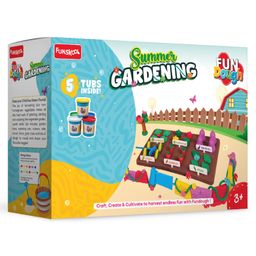 FunDough Summer Gardening Clay Kit with 5 Tubs and Accessories Multicolor - 125 g-61