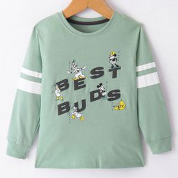 Doreme Single Jersey Full Sleeves T-Shirt Mickey & Goofy Printed - Green-image-12